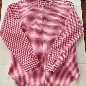 Ralph Lauren Button Down Shirt Mens L Pink Gingham Checkered Embroidered Logo